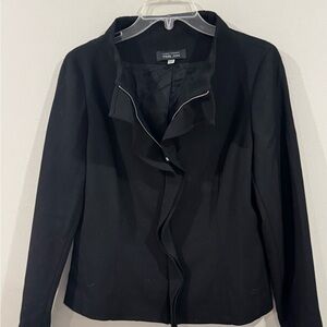 Rickie Freeman for Teri Jon Women Wool Blend Black Blazer Size 12 NEW